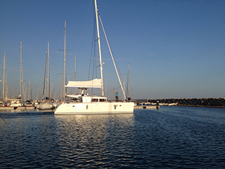 transfer catamaran sail yacht by sea with charterinad.com